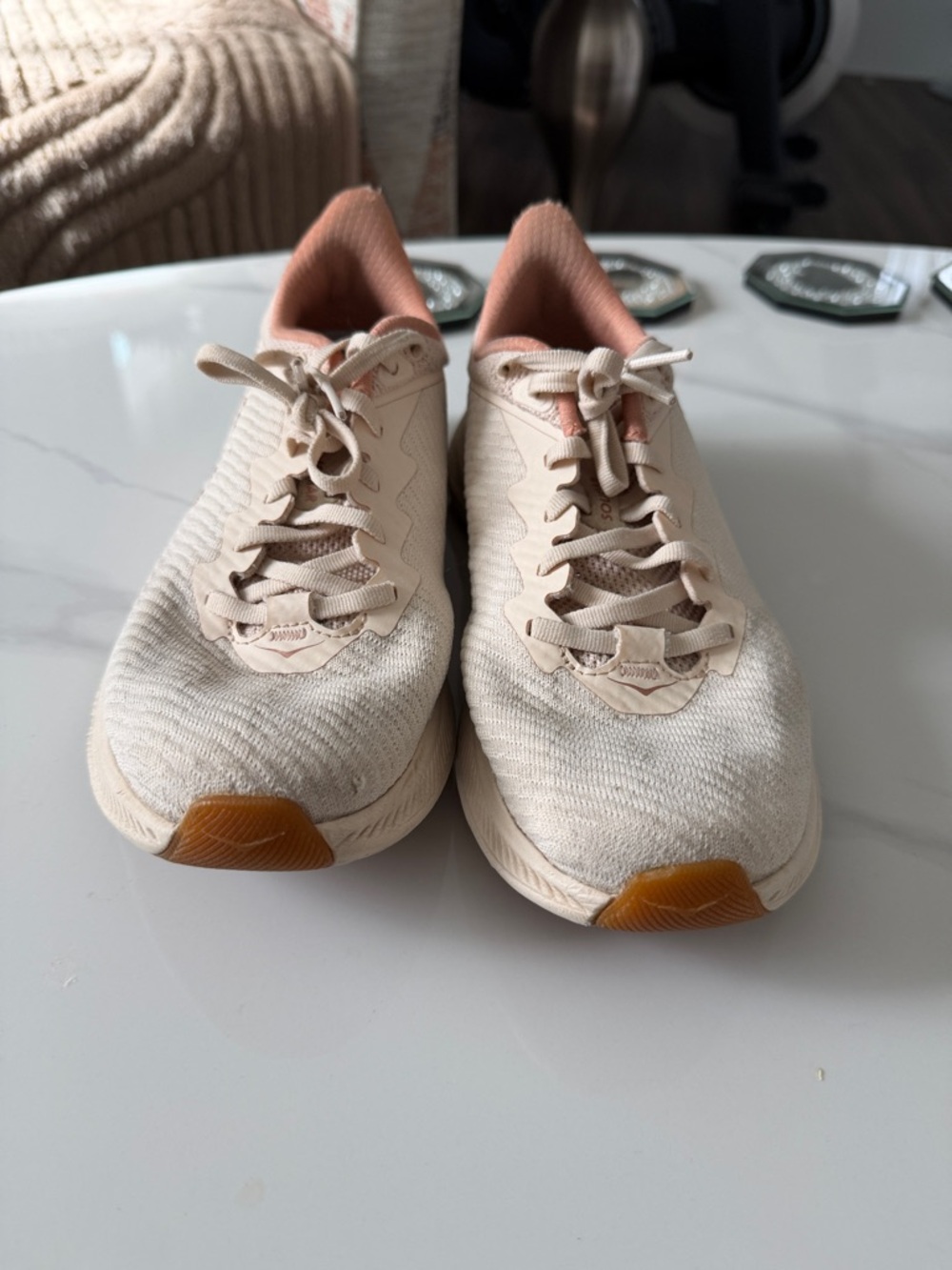 Hoka Women's Running Shoes in Cream and Blush size 8.5 - Picture 3 of 12